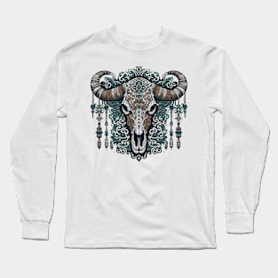 Floral bull skull Long Sleeve T-Shirt